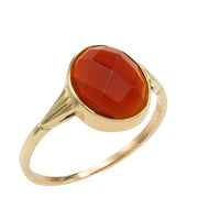 Vintage oval faceted carnelian ring in 14 carat gold-Vintage Rings-The Antique Ring Shop