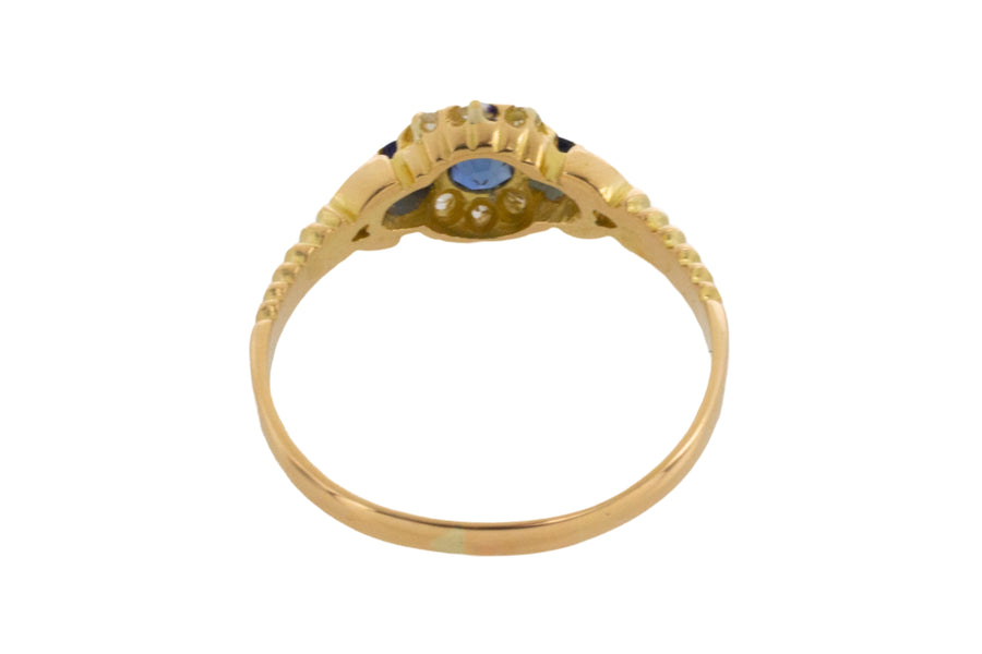 Edwardian sapphire and diamond ring from 1902