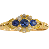 Edwardian sapphire and diamond ring from 1902