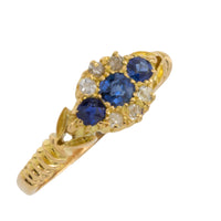 Edwardian sapphire and diamond ring from 1902