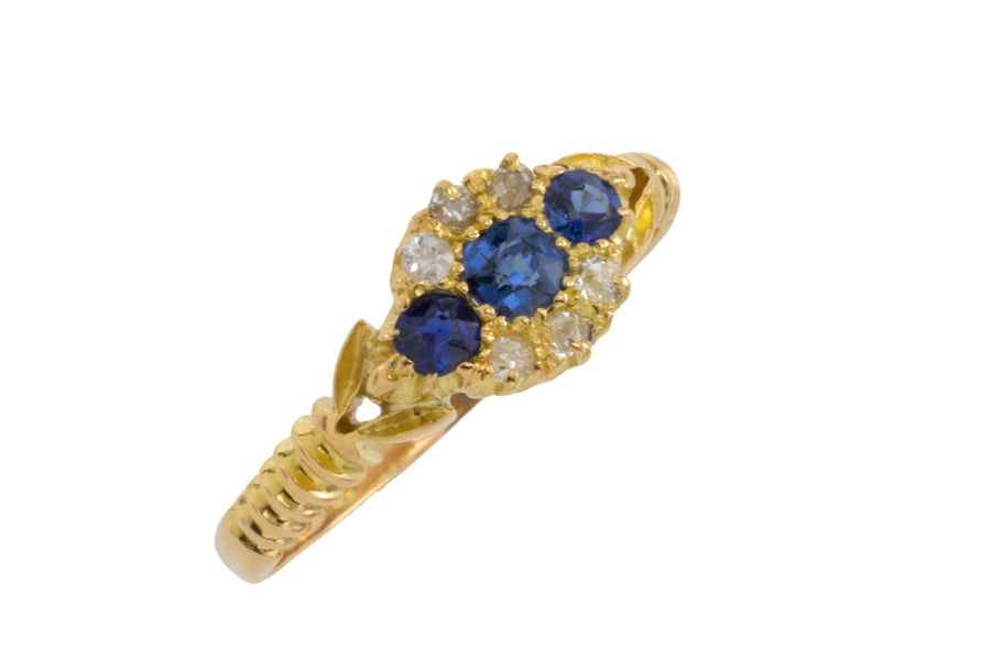 Edwardian sapphire and diamond ring from 1902