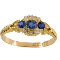 Edwardian sapphire and diamond ring from 1902