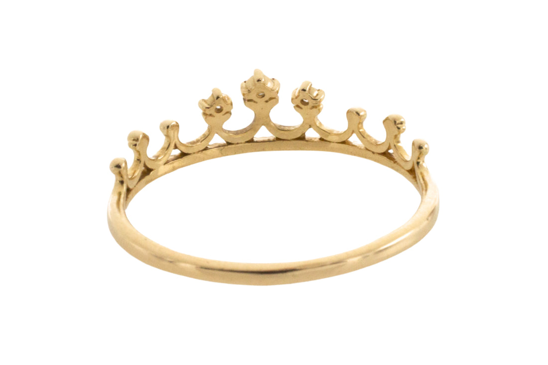 14 carat gold tiara ring with diamonds