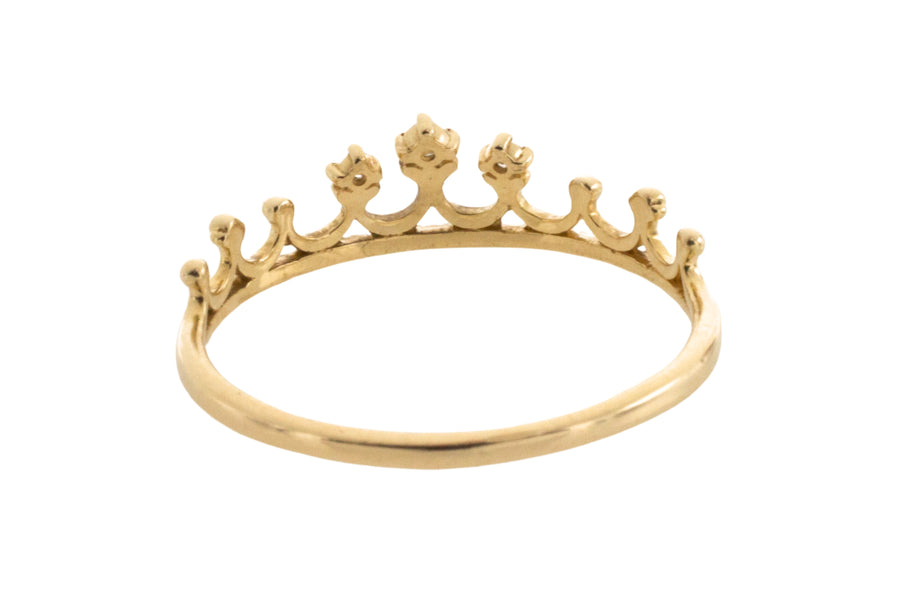 14 carat gold tiara ring with diamonds