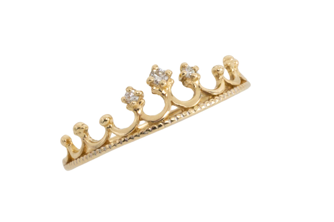 14 carat gold tiara ring with diamonds