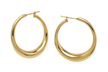 18 carat gold hoop earrings-Earrings-The Antique Ring Shop