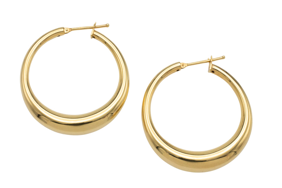 18 carat gold hoop earrings-Earrings-The Antique Ring Shop