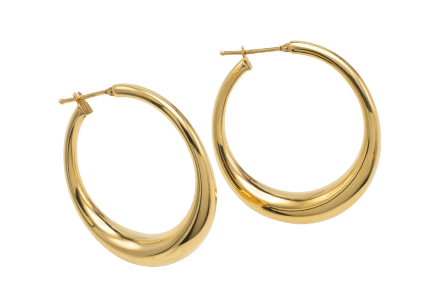 18 carat gold hoop earrings-Earrings-The Antique Ring Shop