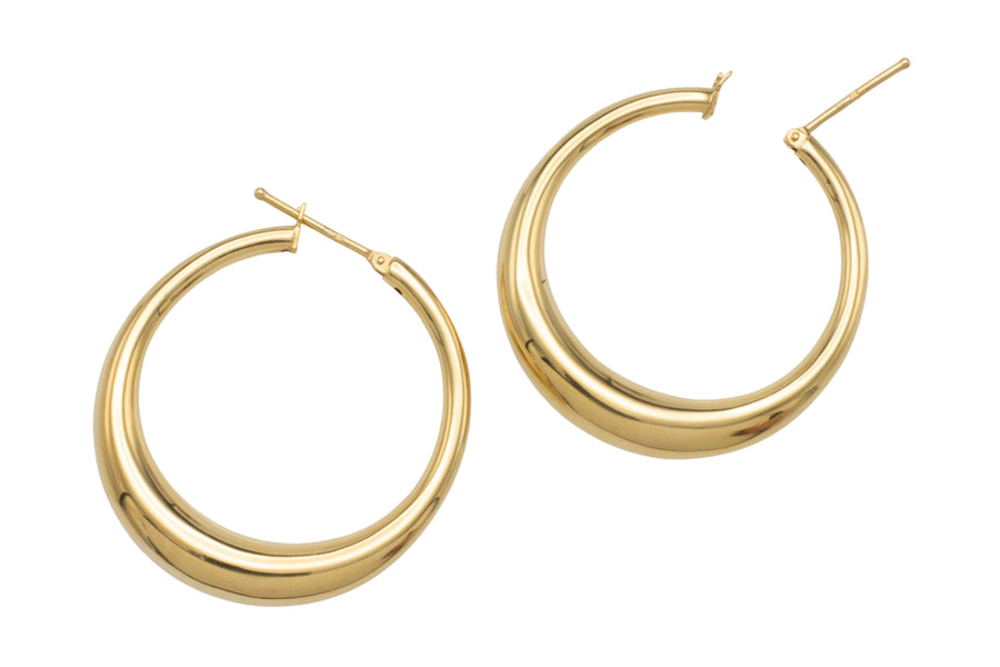 18 carat gold hoop earrings-Earrings-The Antique Ring Shop