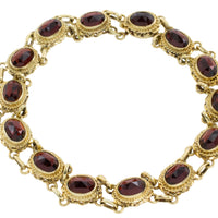 Vintage garnet bracelet in 14 carat gold-Bracelets-The Antique Ring Shop