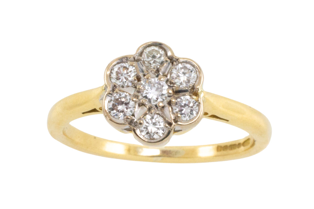 Vintage diamond flower cluster ring-The Antique Ring Shop