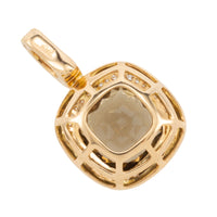 Smoked quartz and diamond pendant-Pendants-The Antique Ring Shop