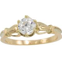 Diamond solitaire ring in 14 carat gold-engagement rings-The Antique Ring Shop