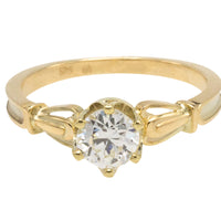 Diamond solitaire ring in 14 carat gold-engagement rings-The Antique Ring Shop