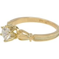 Diamond solitaire ring in 14 carat gold-engagement rings-The Antique Ring Shop