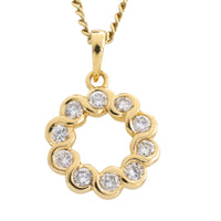 Diamond pendant in 18 carat gold-Pendants-The Antique Ring Shop