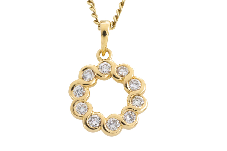 Diamond pendant in 18 carat gold-Pendants-The Antique Ring Shop