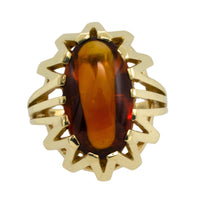 14 carat gold ring with madeira citrine-Vintage Rings-The Antique Ring Shop