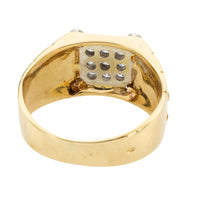 Diamond signet ring in 14 carat gold-gents rings-The Antique Ring Shop