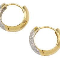 Hoop earrings with diamonds-Earrings-The Antique Ring Shop