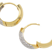 Hoop earrings with diamonds-Earrings-The Antique Ring Shop