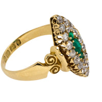 Emerald and diamond marquise ring from 1890-Antique rings-The Antique Ring Shop