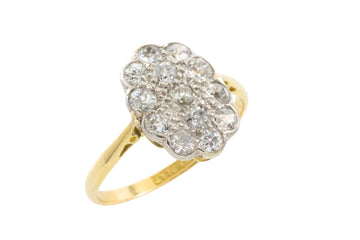 Edwardian old cut diamond cluster ring-Antique rings-The Antique Ring Shop