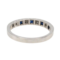 White gold sapphire and diamond band-wedding rings-The Antique Ring Shop