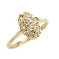 Oval diamond cluster ring in 14 carat gold-engagement rings-The Antique Ring Shop