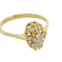 Oval diamond cluster ring in 14 carat gold-engagement rings-The Antique Ring Shop