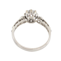 Vintage platinum ring with old cut diamonds-engagement rings-The Antique Ring Shop