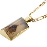 Moss agate pendant in 18 carat gold-Pendants-The Antique Ring Shop