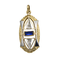 18 carat gold Art Deco pendant-Pendants-The Antique Ring Shop