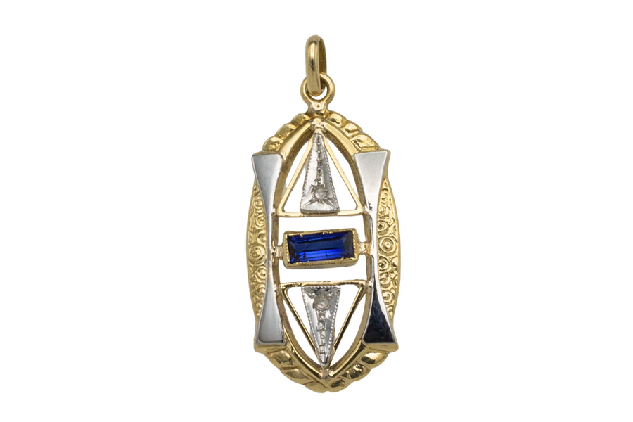 18 carat gold Art Deco pendant-Pendants-The Antique Ring Shop