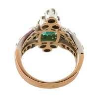 Antique emerald and rose diamond ring-Antique rings-The Antique Ring Shop