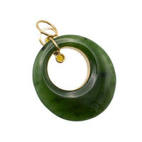 Vintage jade and citrine pendant in 18 carat gold-Pendants-The Antique Ring Shop