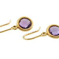 Amethyst pendant earrings in 18 carat gold-Earrings-The Antique Ring Shop