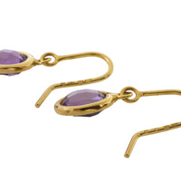 Amethyst pendant earrings in 18 carat gold-Earrings-The Antique Ring Shop