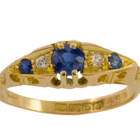 Edwardian sapphire and diamond ring from 1912