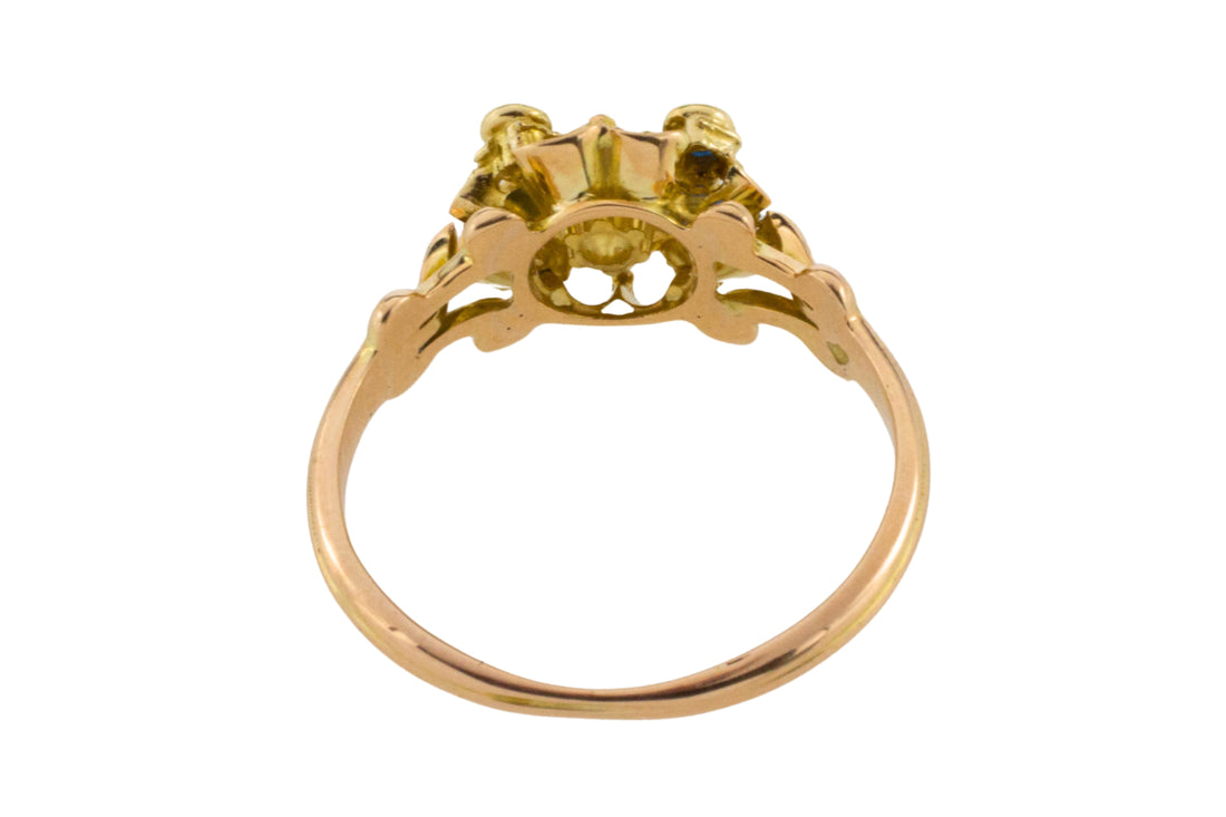 Vintage sapphire and diamond ring in 14 carat gold-Vintage Rings-The Antique Ring Shop