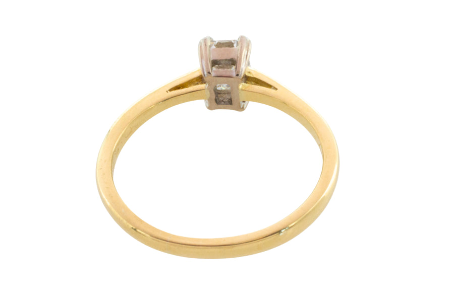 Emerald cut diamond solitaire ring-engagement rings-The Antique Ring Shop