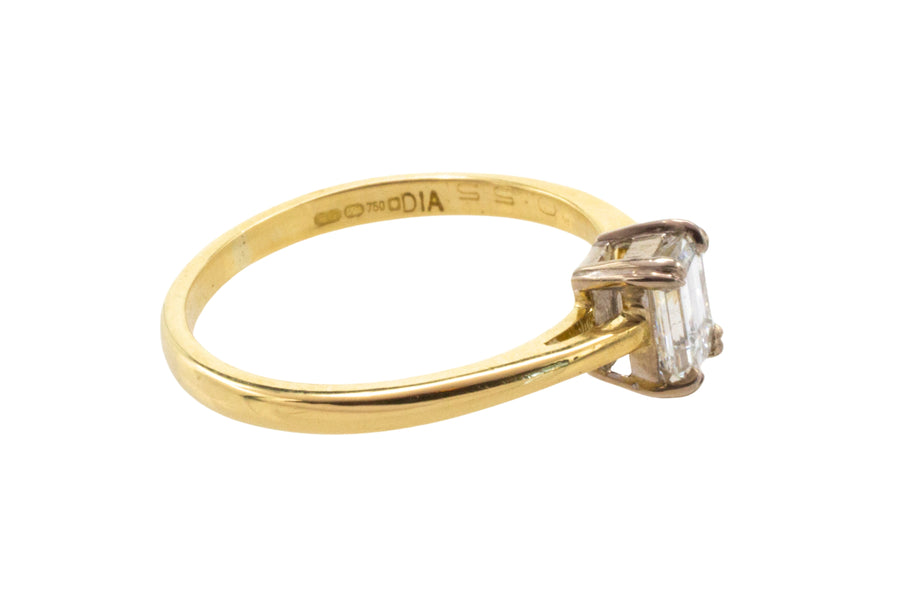 Emerald cut diamond solitaire ring-engagement rings-The Antique Ring Shop