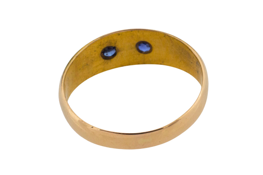 Edwardian sapphire and rose diamond ring-Antique rings-The Antique Ring Shop