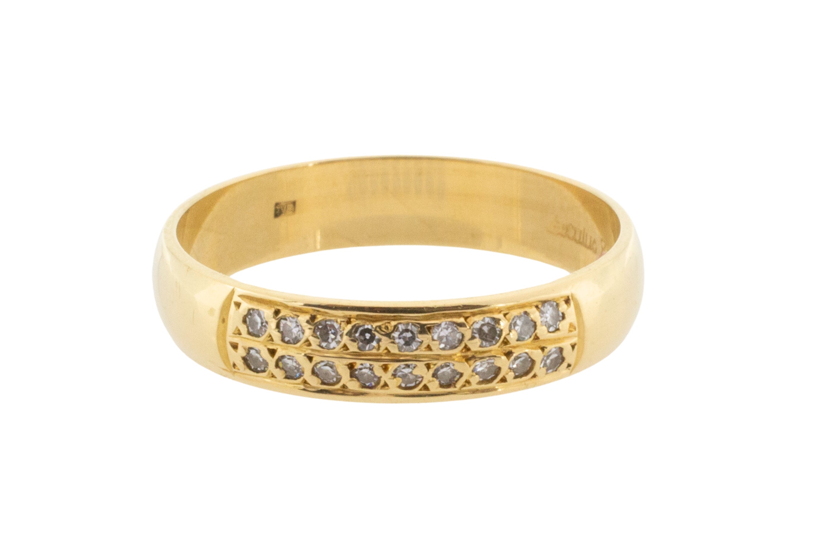 18 carat gold band with diamonds