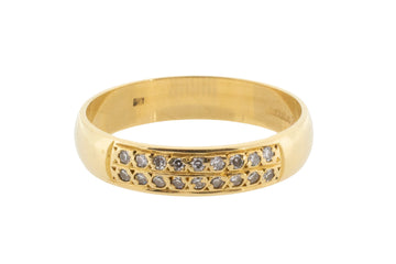 18 carat gold band with diamonds