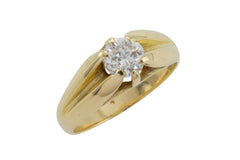 Vintage 14 carat gold brilliant cut diamond ring-gents rings-The Antique Ring Shop