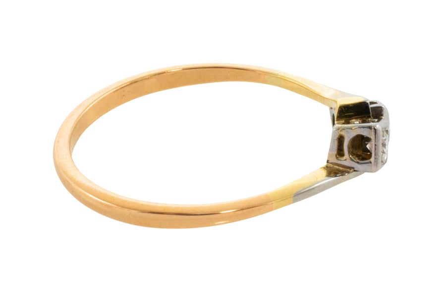 Diamond Toi et Moi ring in 18 carat gold-Vintage Rings-The Antique Ring Shop