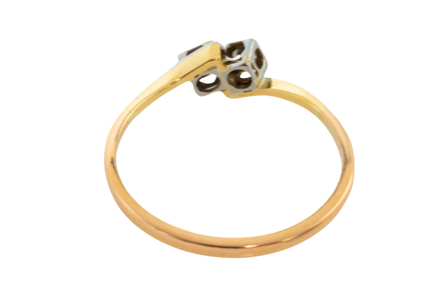 Diamond Toi et Moi ring in 18 carat gold-Vintage Rings-The Antique Ring Shop
