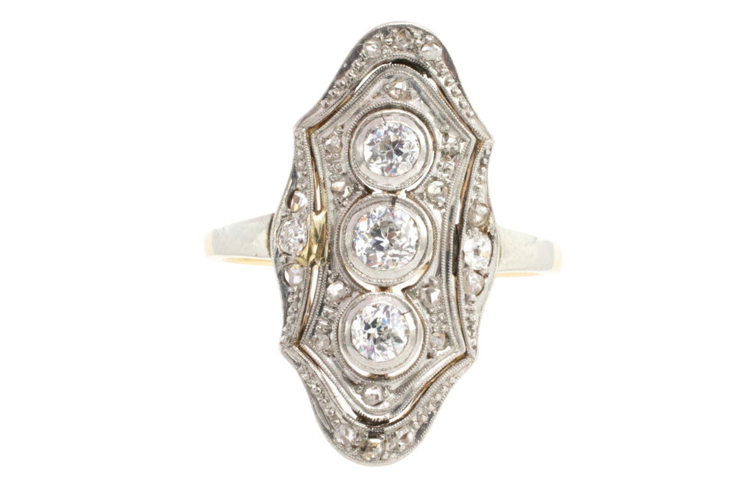 Art Deco old cut and rose cut diamond ring-engagement rings-The Antique Ring Shop