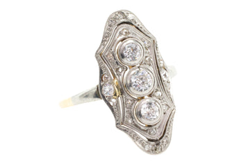 Art Deco old cut and rose cut diamond ring-engagement rings-The Antique Ring Shop